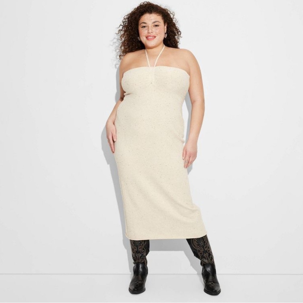 Wild Fable Tube Sweater Dress white/cream with gold specks Size XXL NWOT